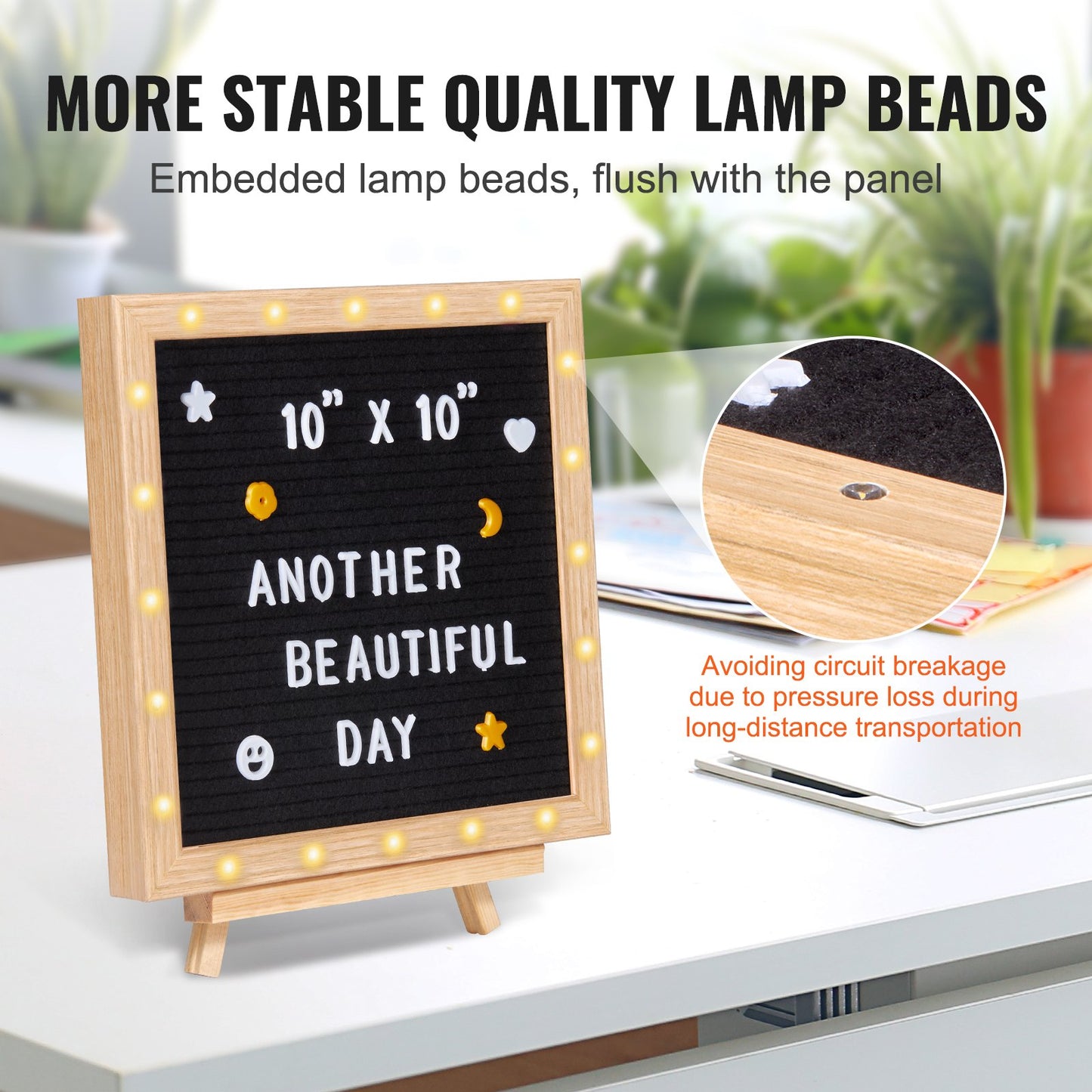 VEVOR Black Felt Letter Board, 253x253 mm Felt Message Board, Changeable Sign Boards