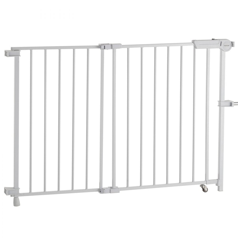 VEVOR Baby Gate 29.5-43 Inches Adjustable Width 28 Inches High Dog Gate White