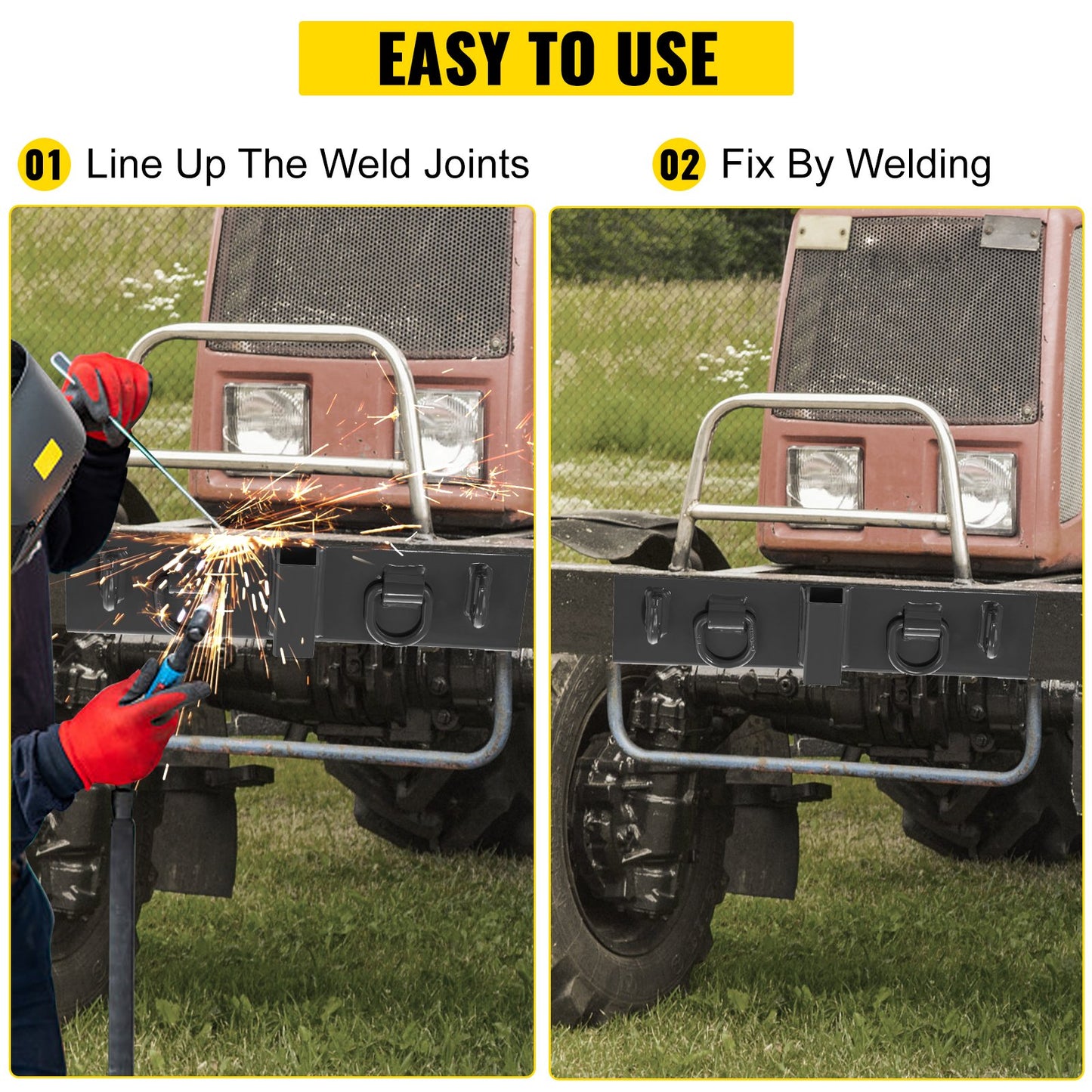 VEVOR Tractor Welding on Hooks, Compact Welding on 1/4" Bucket Hooks, 4700LBS G70