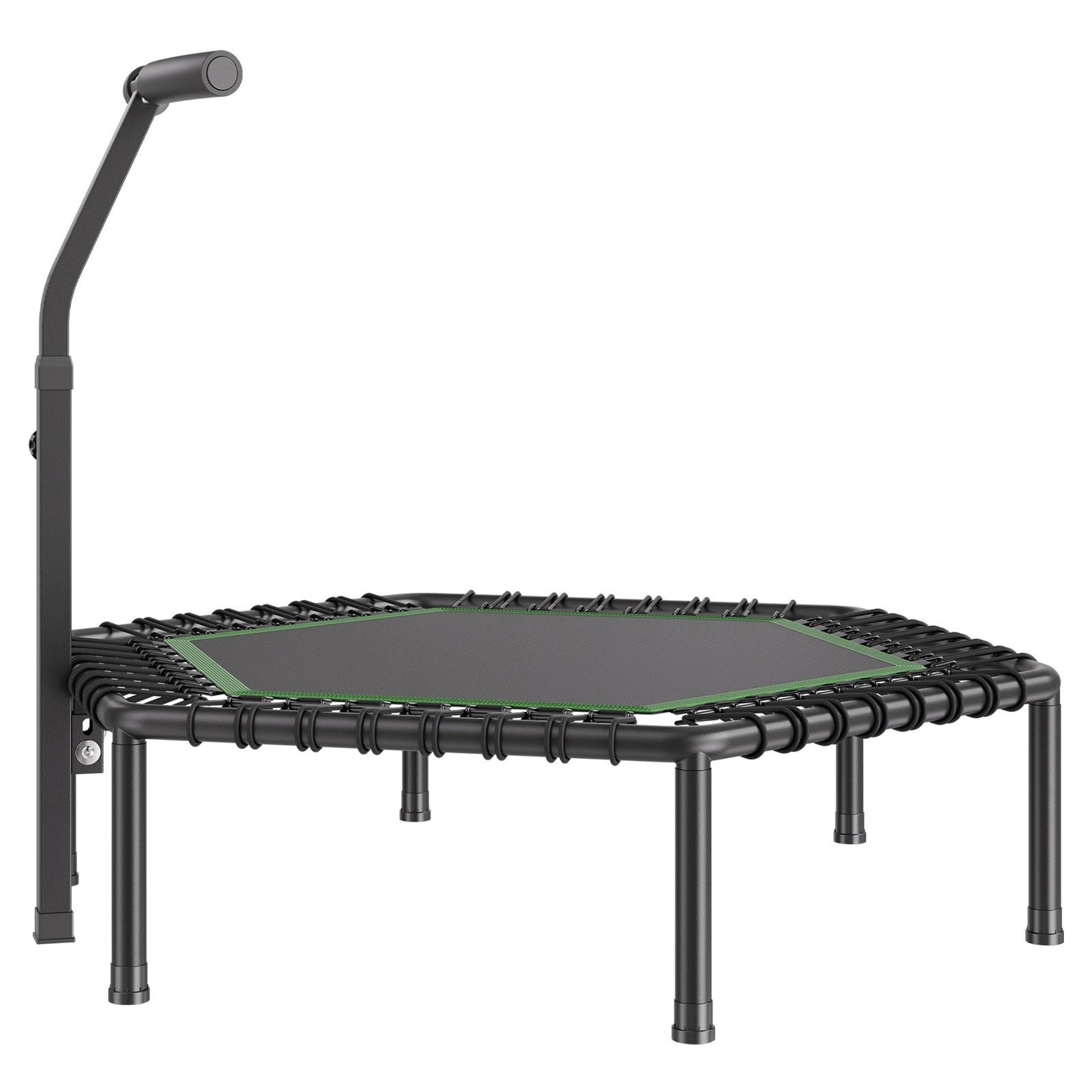 1385 mm Mini Trampoline, 205 kg Max Load Fitness Rebounder, Stable & Quiet Small Trampoline with 3 Levels Height Adjustable & Foam Handle, Exercise Rebounder for Adults Indoor/Garden Workout