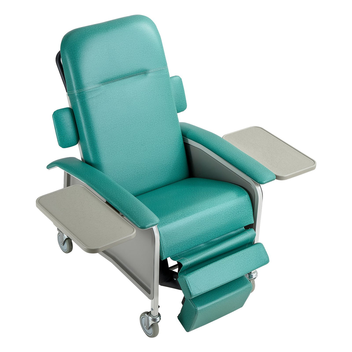4-Position Geri Reclining Chair 227kg Capacity Geri Chair Recliner, 4-Wheel Medical Recliner Chairs with Trendelenburg, Soft Padded Seat & Trays for Hospitals, Clinics, Geriatric Home Care