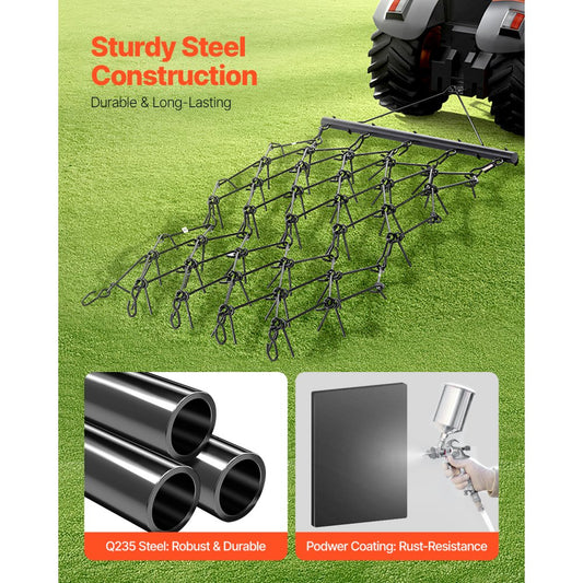 Heavy duty Q235 steel chain drag harrow with rust resistant coating