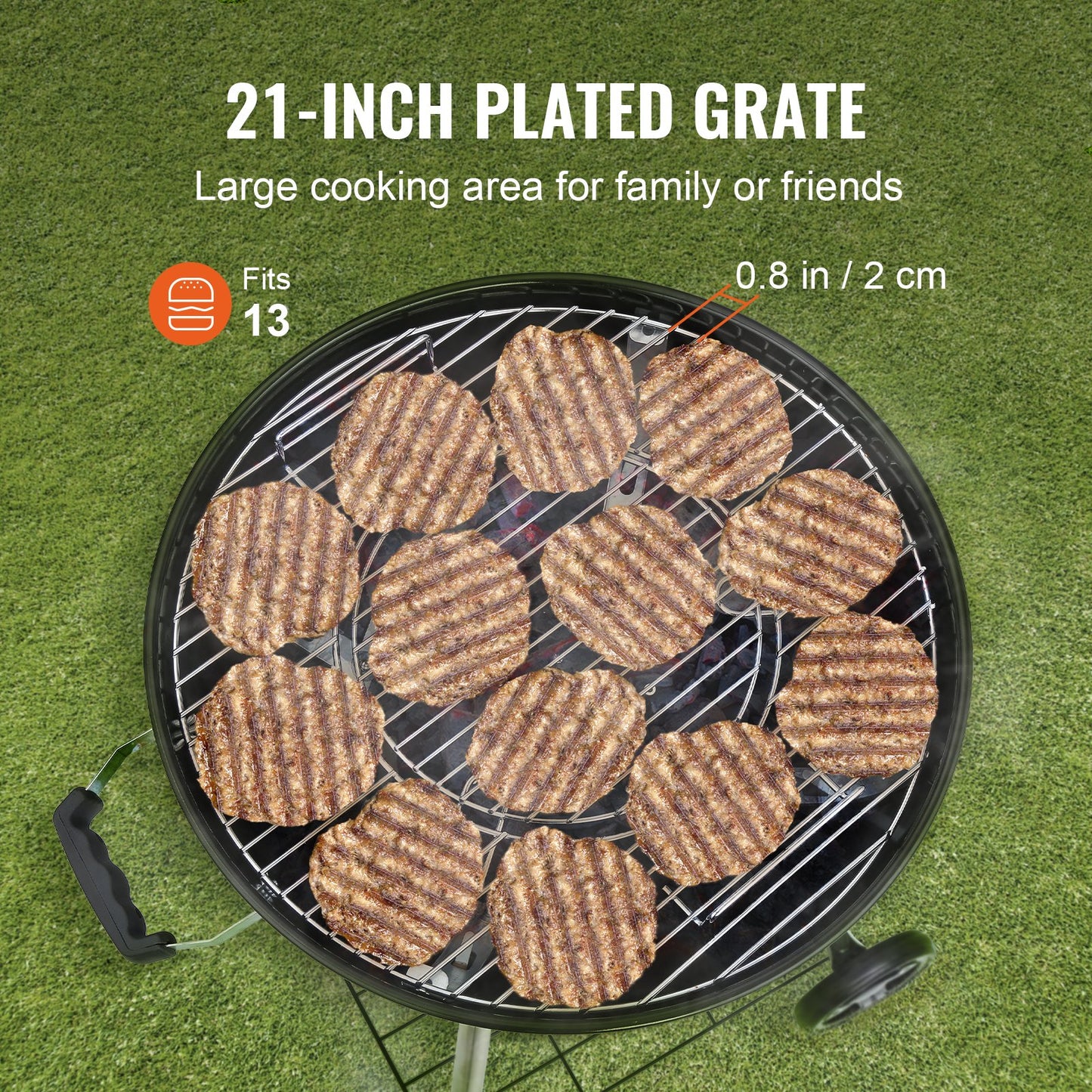 VEVOR 53 cm Cooking Grate for 53 cm Kettle Grill, Round Replacement Charcoal Grates,