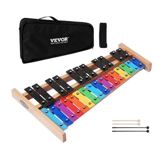 Glockenspiel Xylophone, 27 Notes, Professional Xylophone Percussion Instrument, with Colorful Metal Keys, Includes 4 Mallets, Carrying Bag, Beginner Musical Instrument Kit for Adults and Kids