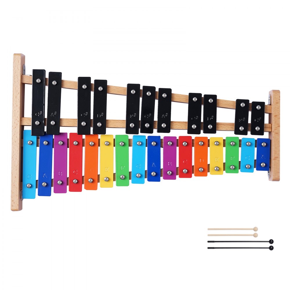Glockenspiel Xylophone, 27 Notes, Professional Xylophone Percussion Instrument, with Colorful Metal Keys, Includes 4 Mallets, Carrying Bag, Beginner Musical Instrument Kit for Adults and Kids