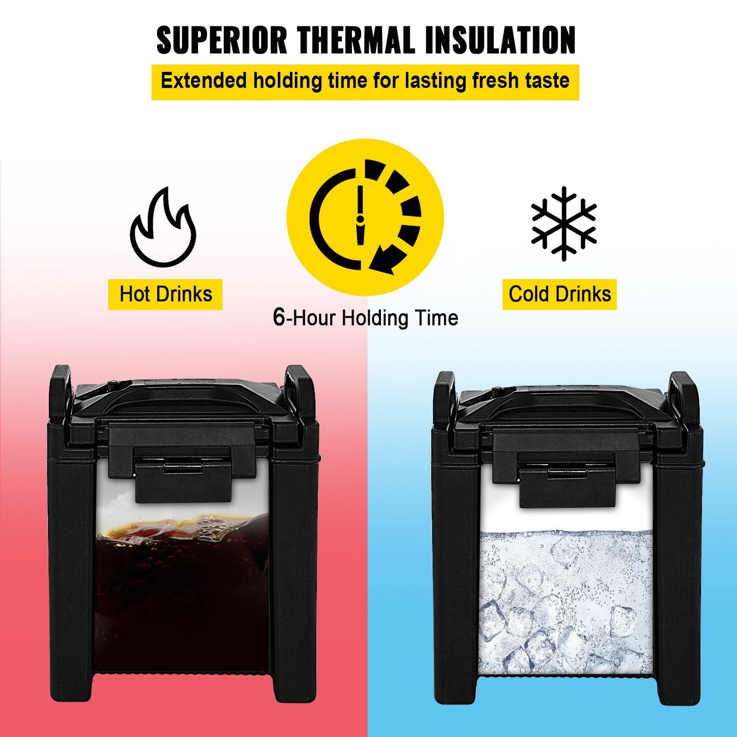 10-Gallon Insulated Hot & Cold Beverage Dispenser Set, Leak-Proof, Black