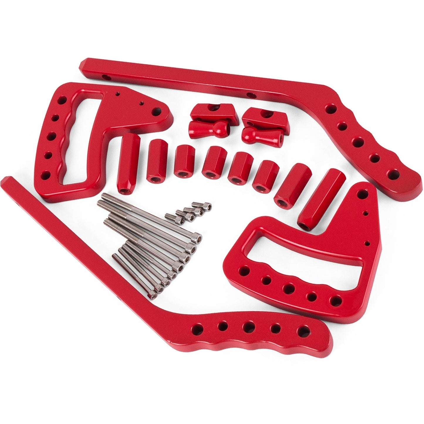 Aluminum Alloy Ergonomic Hand Grips for 2007-2017 Jeep Wrangler JK, Red, 4 Pcs