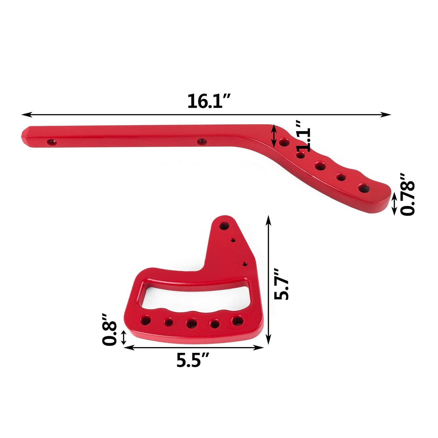 Aluminum Alloy Ergonomic Hand Grips for 2007-2017 Jeep Wrangler JK, Red, 4 Pcs