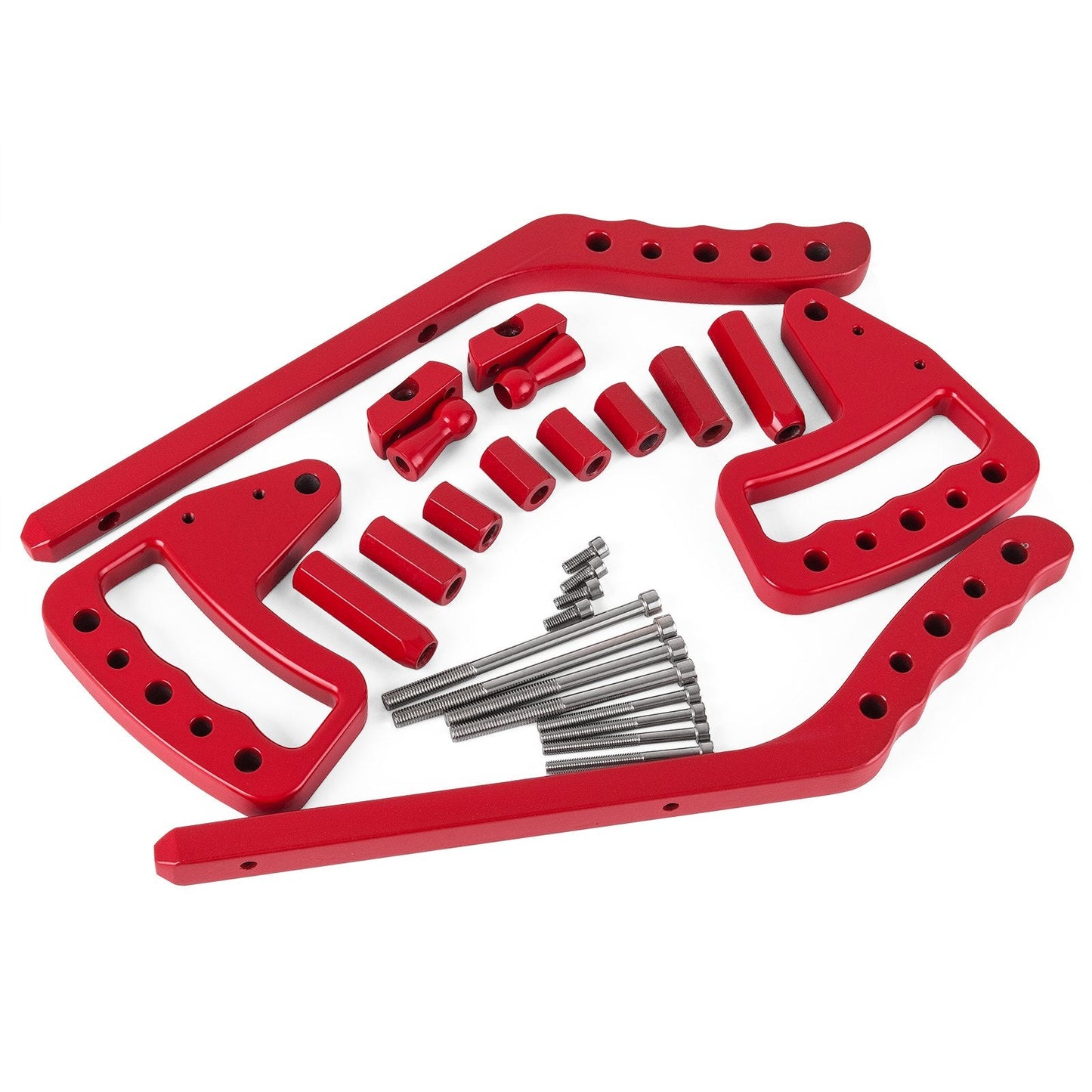 Aluminum Alloy Ergonomic Hand Grips for 2007-2017 Jeep Wrangler JK, Red, 4 Pcs