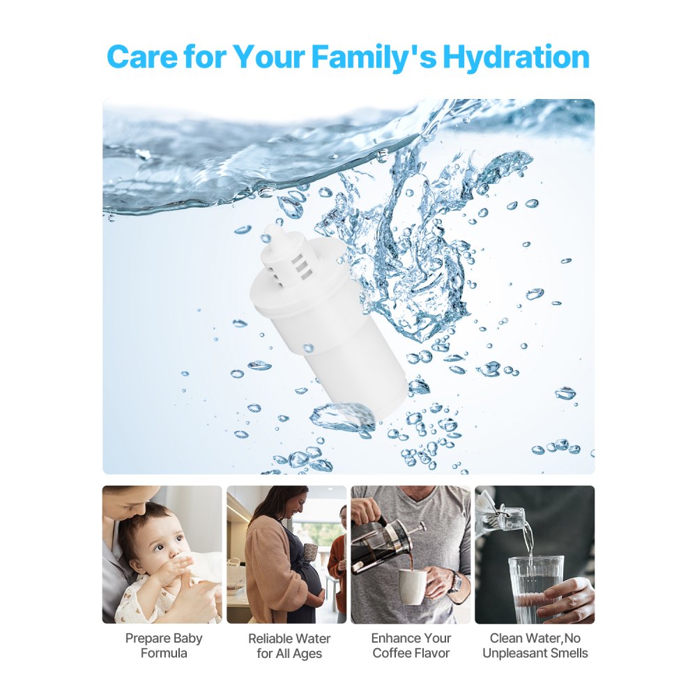 VEVOR Pitcher Water Filters 3-pack Replacements for Water Filter Pitcher 6216