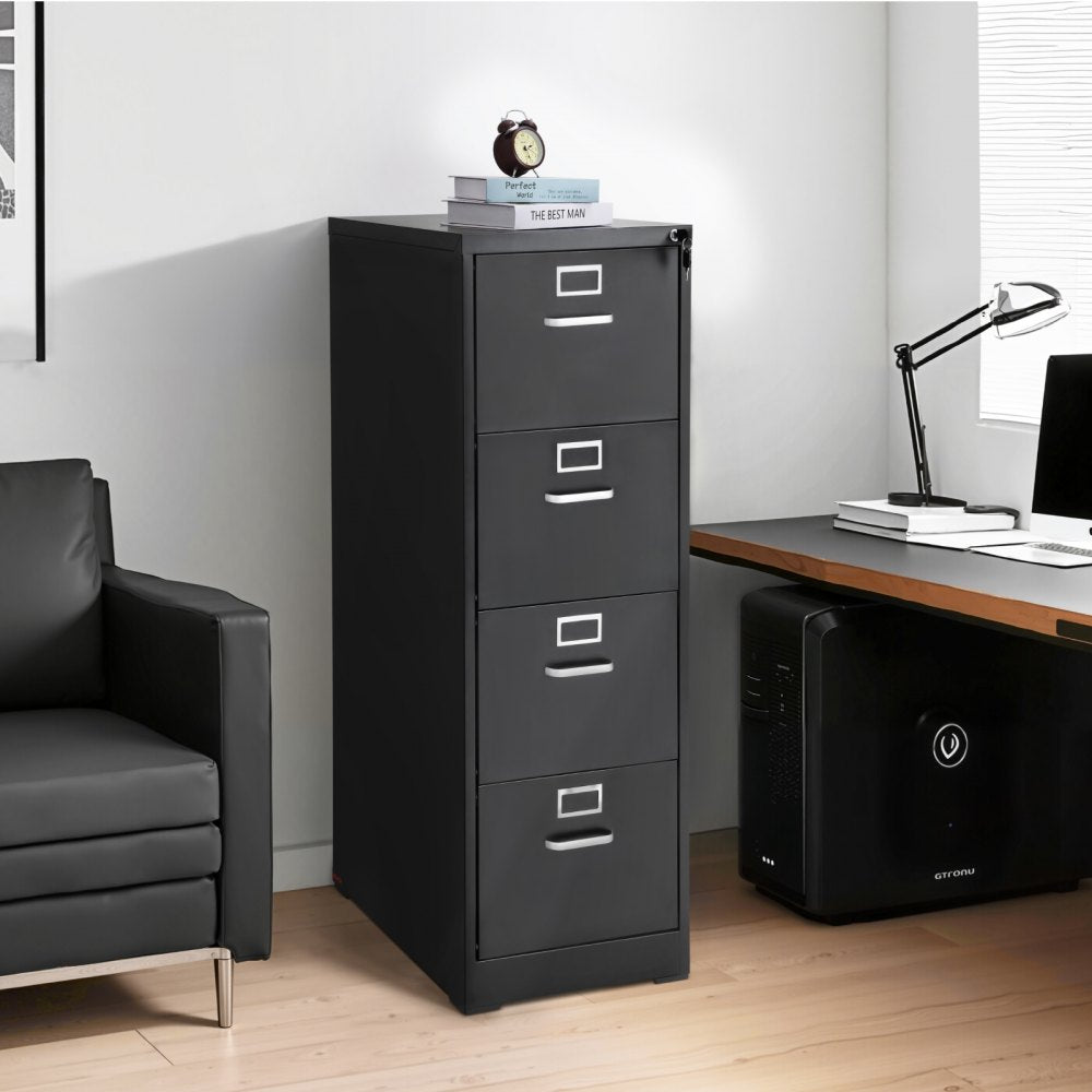 VEVOR 4 Drawer File Cabinet Metal Vertical Cabinet with Lock for Home Office
