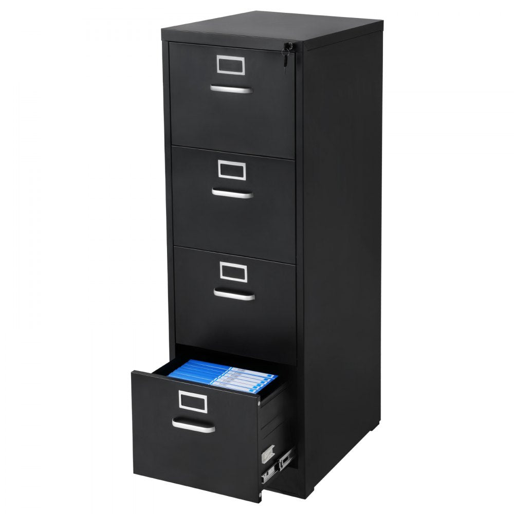 VEVOR 4 Drawer File Cabinet Metal Vertical Cabinet with Lock for Home Office