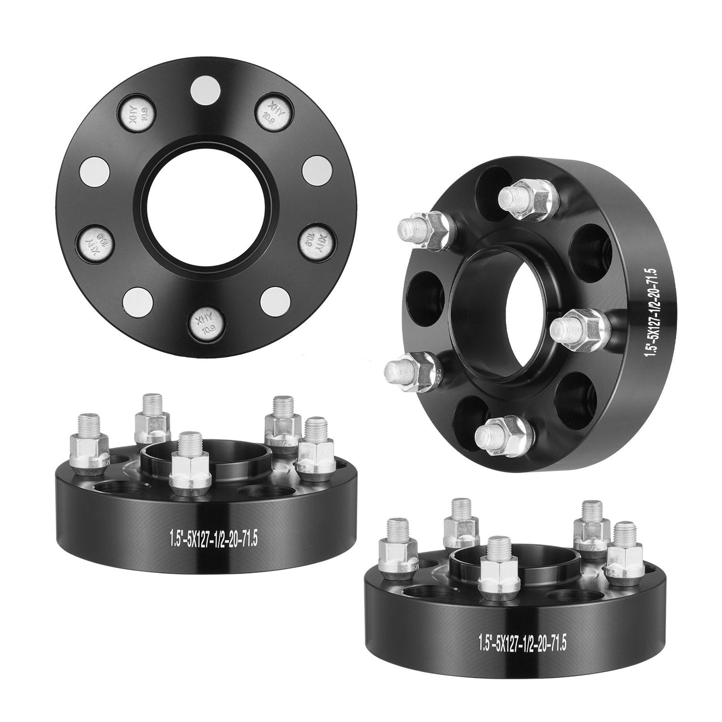 5x5.5 cm Wheel Spacers & Adapters, 5 Lug, 4 PCS, Black, 38.1 mm Thickness