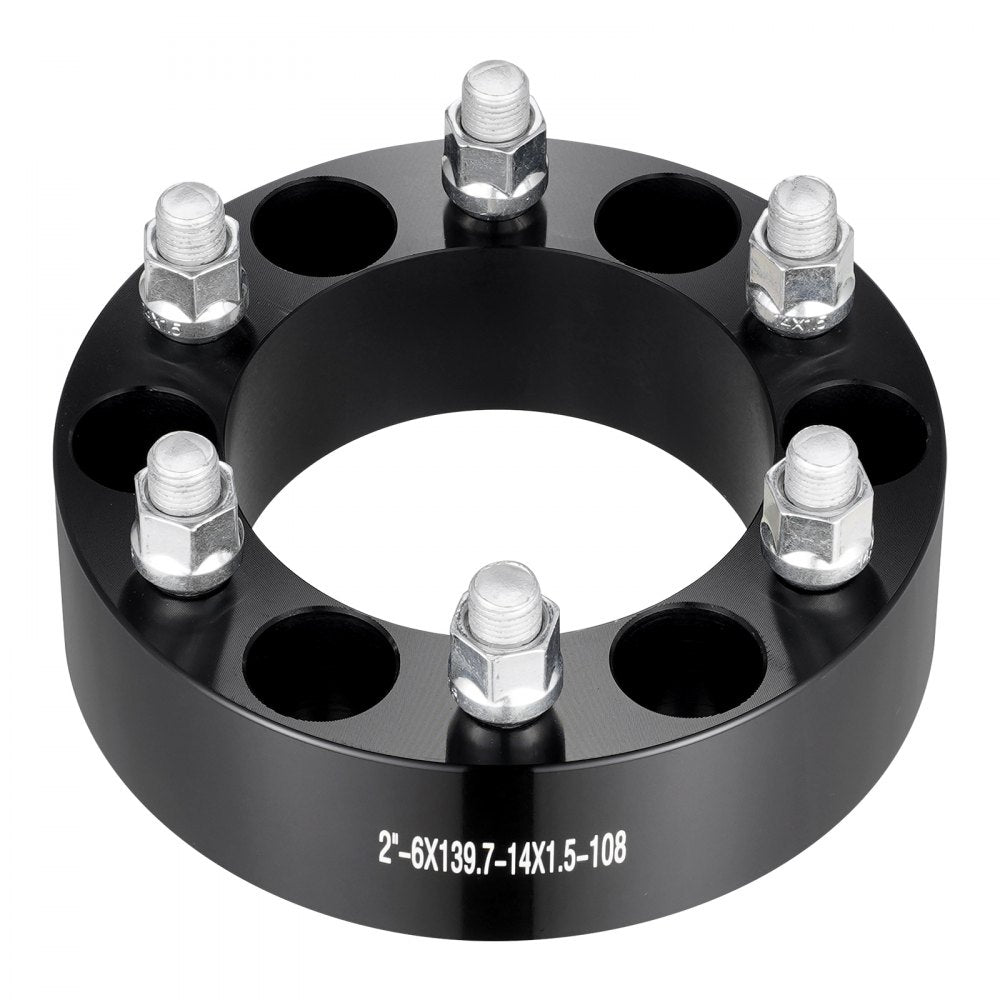 VEVOR 2" 6"x5.5" Wheel Spacers Wheel Adapters 6 Lug Forged Spacer 4 PCS Black