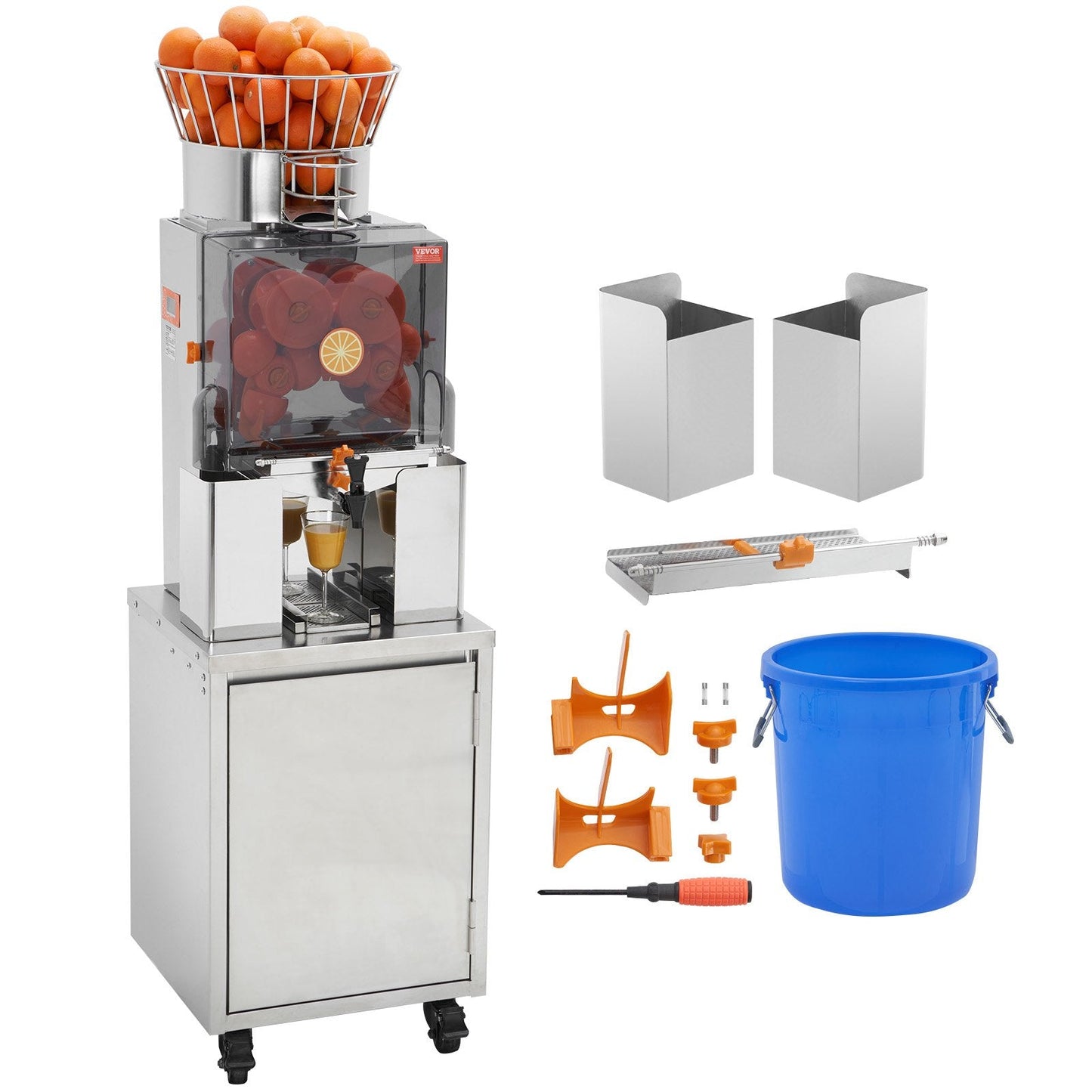 Commercial Orange Juicer, 120W Automatic Extractor, 25 Oranges/Min, Stainless Steel