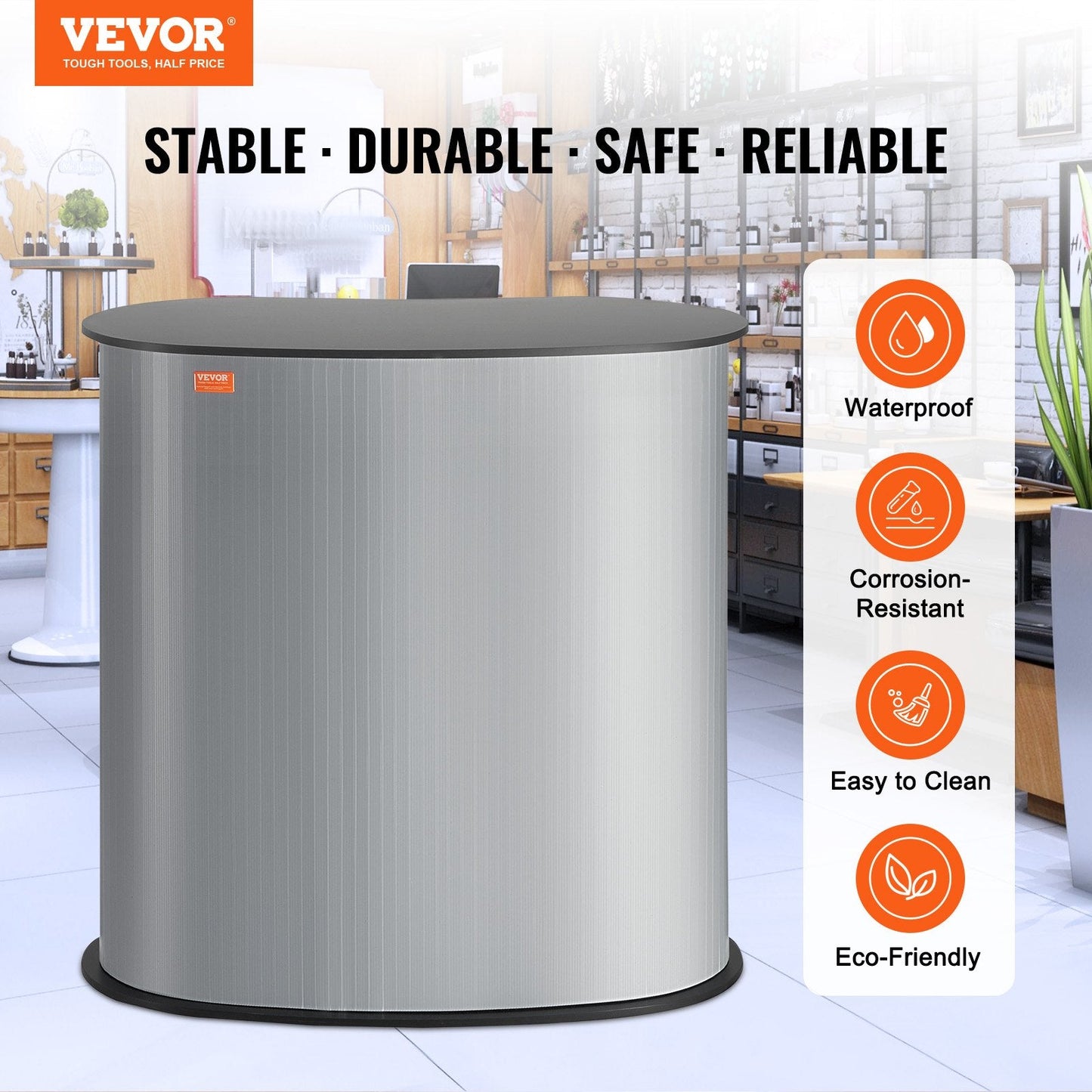 Portable Exhibition Counter Table, 0.9 x 0.49 x 0.94 m, Foldable with Carry Bag