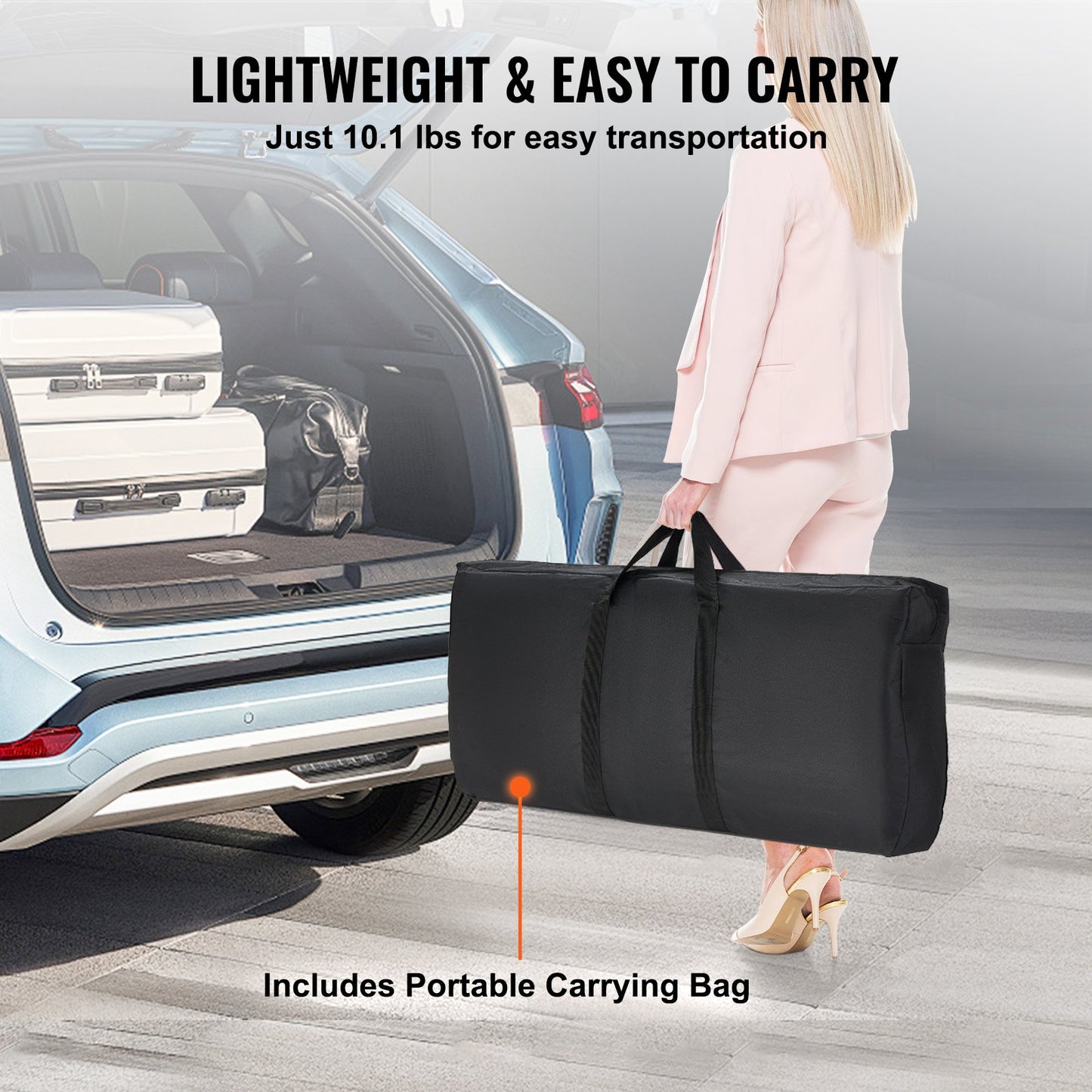 VEVOR Folding Portable Bar Table, Tradeshow Podium Table for Indoor, Outdoor, Party,