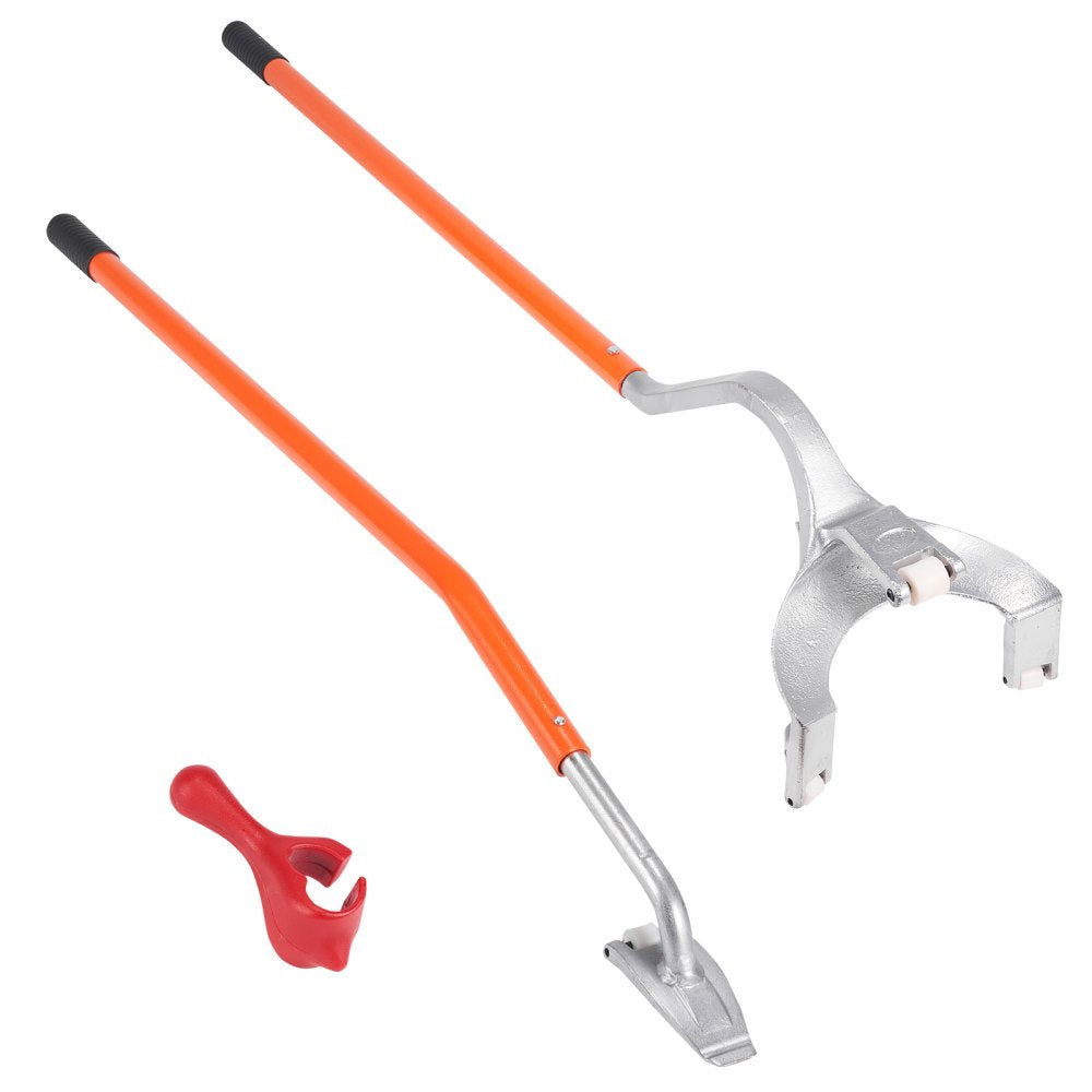 VEVOR Tire Mount Demount Tool, 571-622 mm Manual Steel Tire Changer Mount Demount Removal Tool, with Extra Bead Keeper, Tubeless Truck Bead Breaker, 3 PCS Tire Changing Tools, Orange
