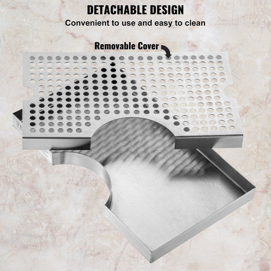 Stainless Steel Beer Drip Tray with Non-Slip Pads - Easy Clean, Quick Drainage