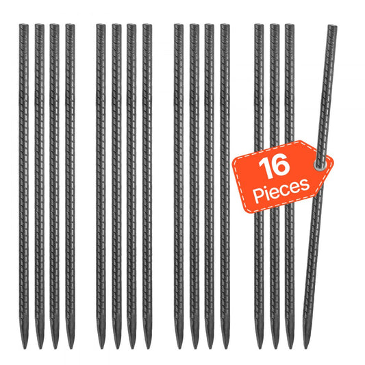 406.4 mm 16 Pack Rebar Stakes Heavy Duty Straight Galvanized Ground Anchors