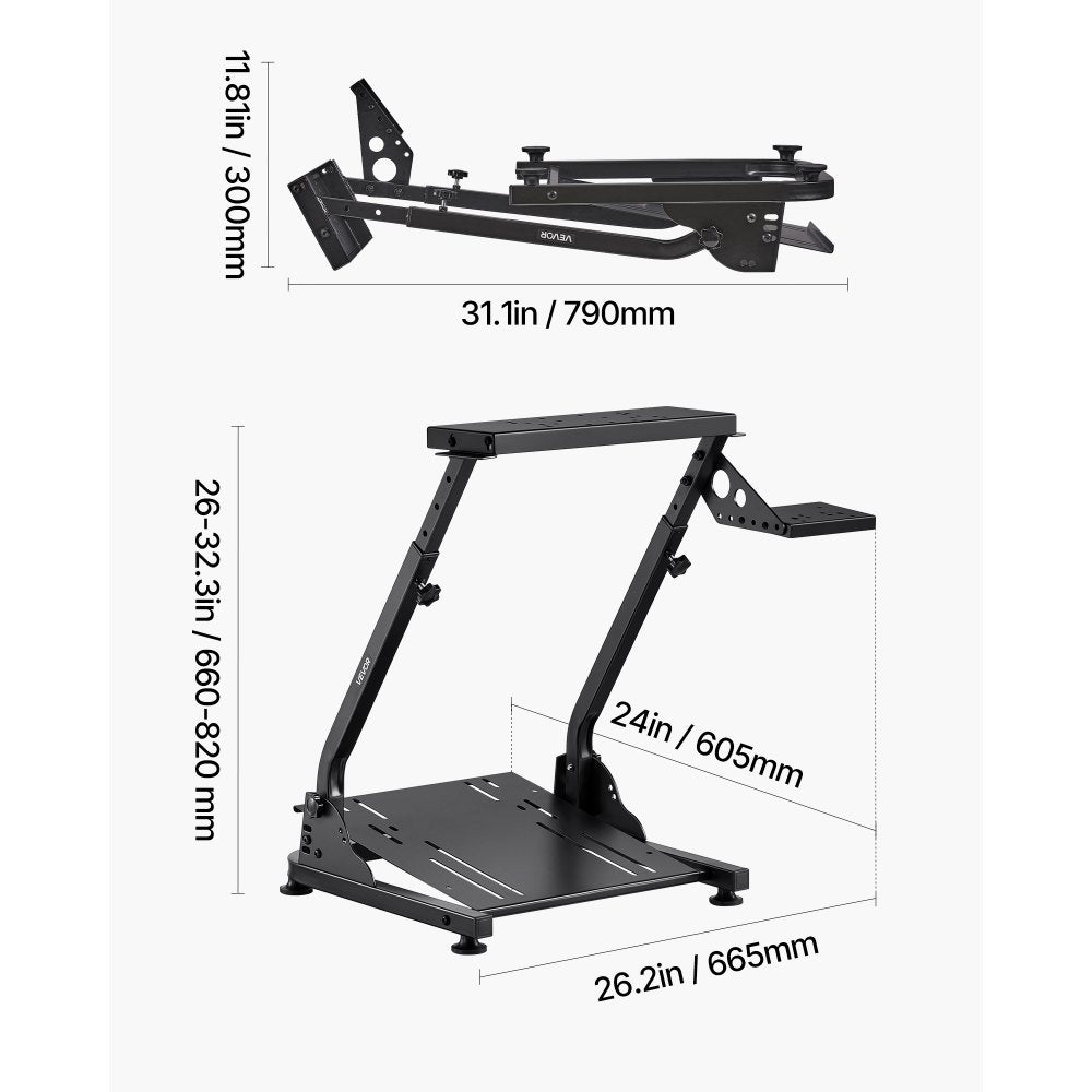 Racing Wheel Stand, Adjustable & Foldable Simulator Stand for Logitech G29 G27 G920 G923, Thrustmaster T300RS T300GT T248 TS-PC TSXW Gaming Cockpit,Pedals Simulator NOT Included