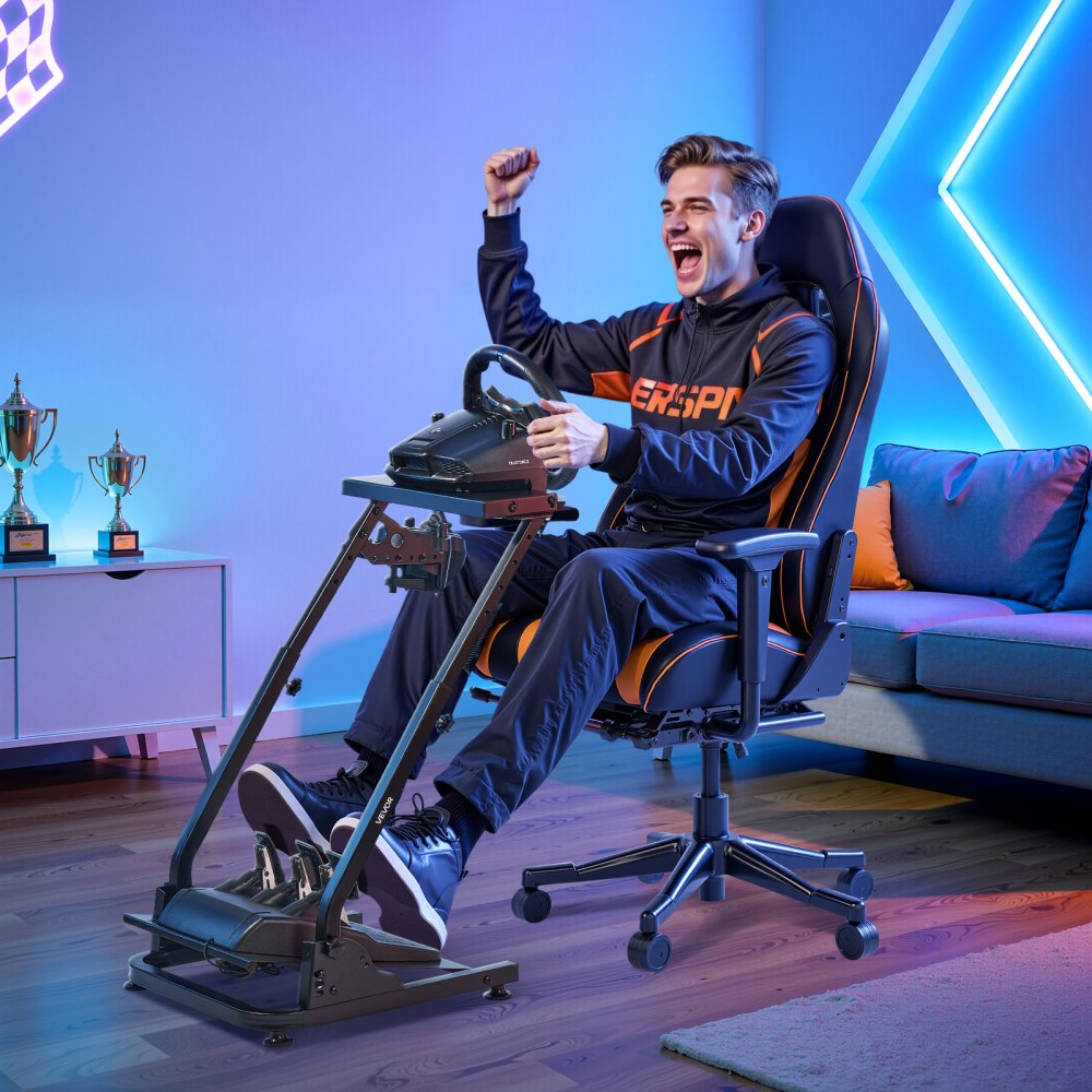 Racing Wheel Stand, Adjustable & Foldable Simulator Stand for Logitech G29 G27 G920 G923, Thrustmaster T300RS T300GT T248 TS-PC TSXW Gaming Cockpit,Pedals Simulator NOT Included