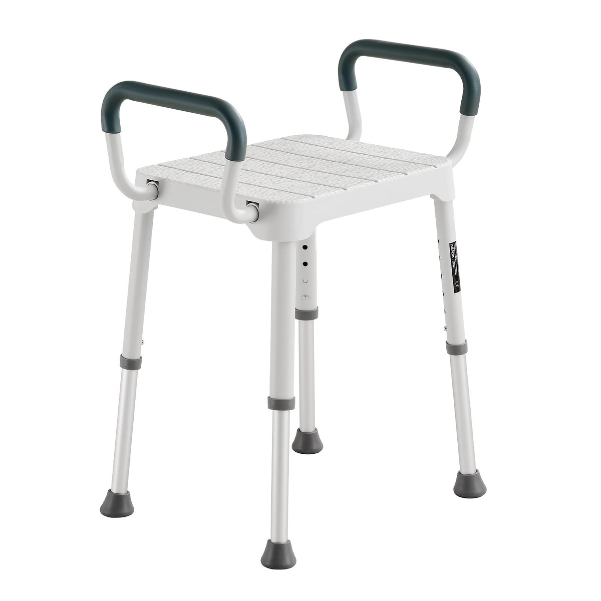 Shower Chair with Armrest, 6-Level Height Adjustable Bath Seat for Inside Shower or Tubs, Non-Slip Bathroom Bathtub Chair for Elderly Disabled Injured, 181kg Capacity