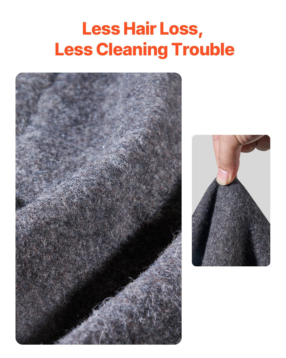 VEVOR Wool Camping Blanket 1.62 m x 2.23 m for Camping Hiking Travel Light Grey