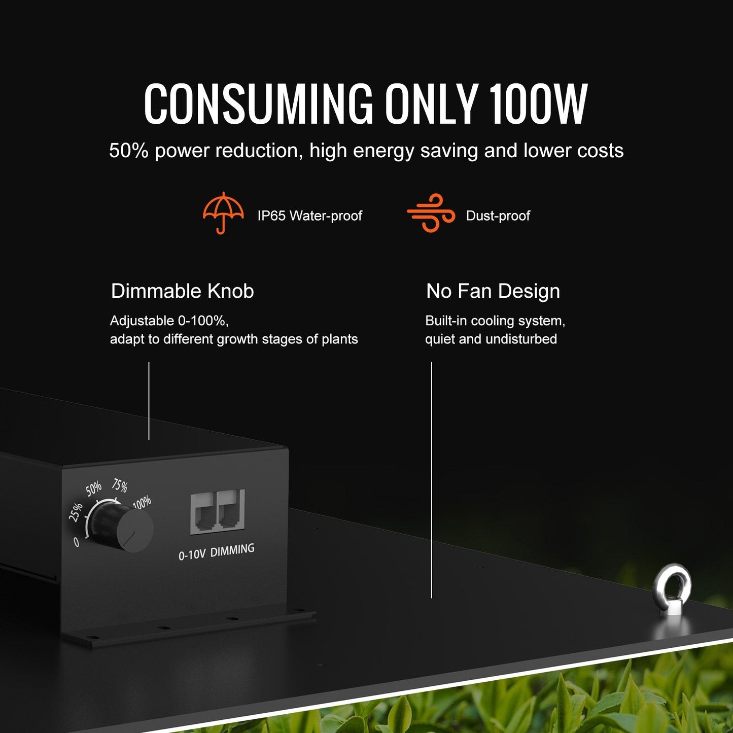 300W Full Spectrum Dimmable LED Grow Light for Indoor Plants and Greenhouses