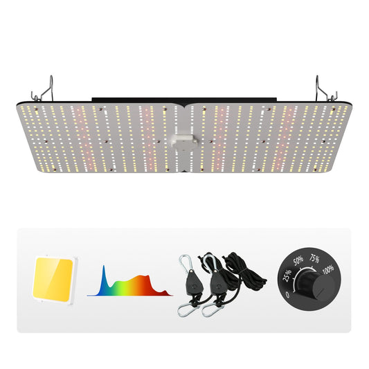 VEVOR LED Grow Light, 300W Full Spectrum Dimmable, High Yield Samsung 2B1B Diodes