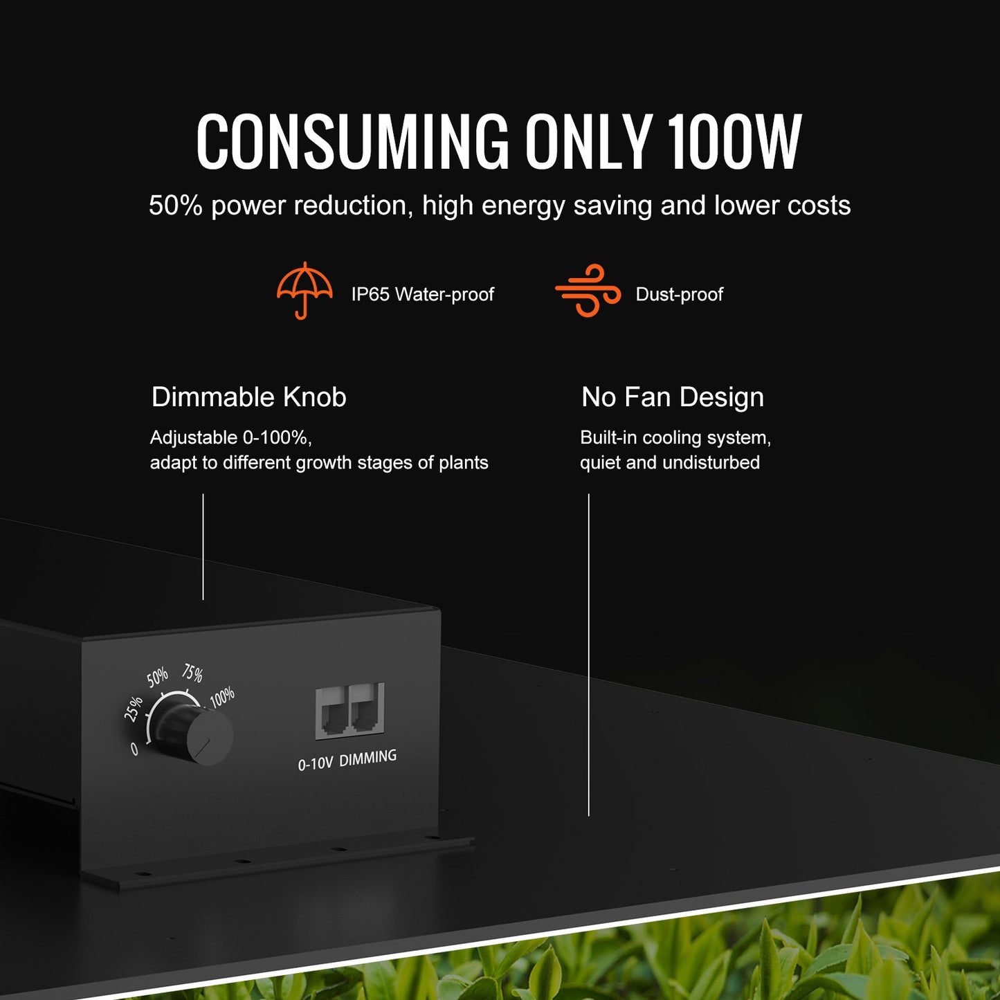 VEVOR LED Grow Light, 400W Full Spectrum Dimmable, High Yield Samsung 2B1B Diodes