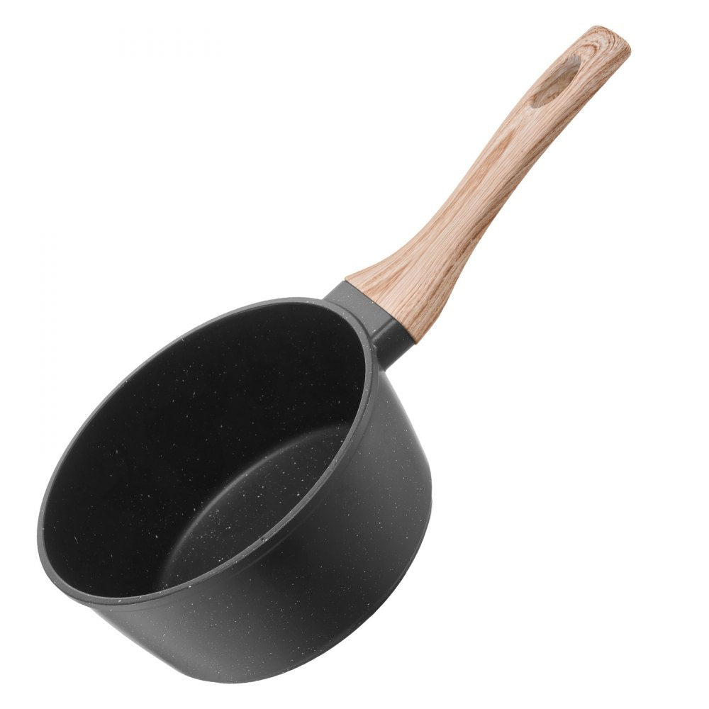 1.5 QT Saucepan Nonstick Saucepan with Glass Lid & Detachable Handle Black