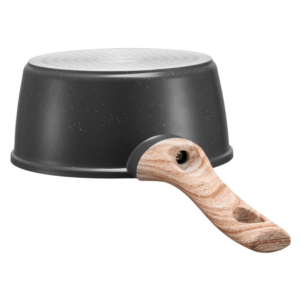 1.5 QT Saucepan Nonstick Saucepan with Glass Lid & Detachable Handle Black