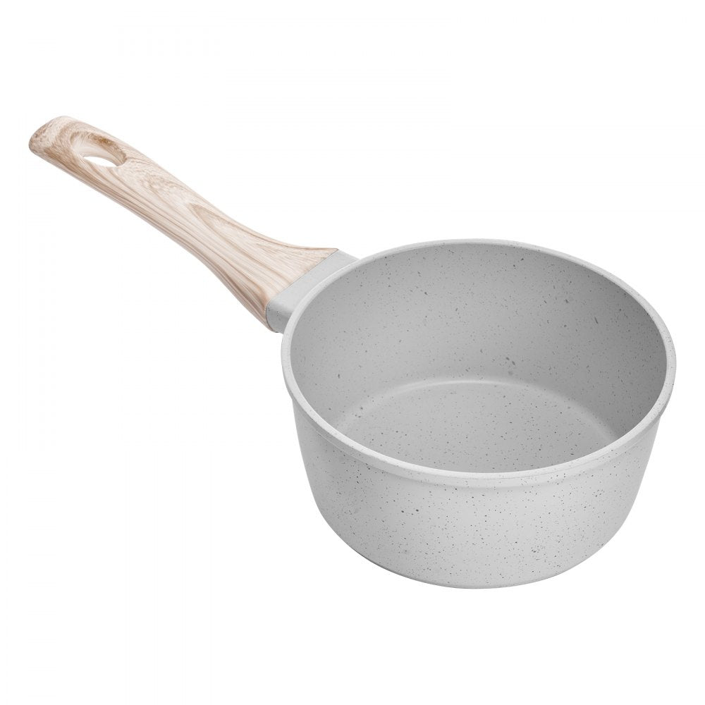 1.5 QT Saucepan Nonstick Saucepan with Glass Lid & Detachable Handle White