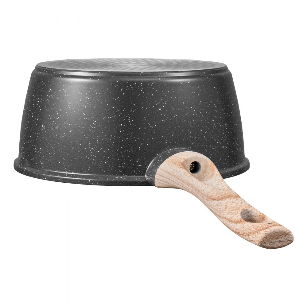 2.5 QT Saucepan Nonstick Saucepan with Glass Lid & Detachable Handle Black