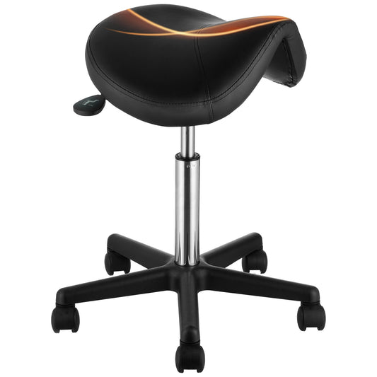 VEVOR Saddle Stool Rolling Chair, Ergonomic Saddle Chair with Wheels, Height Adjustable