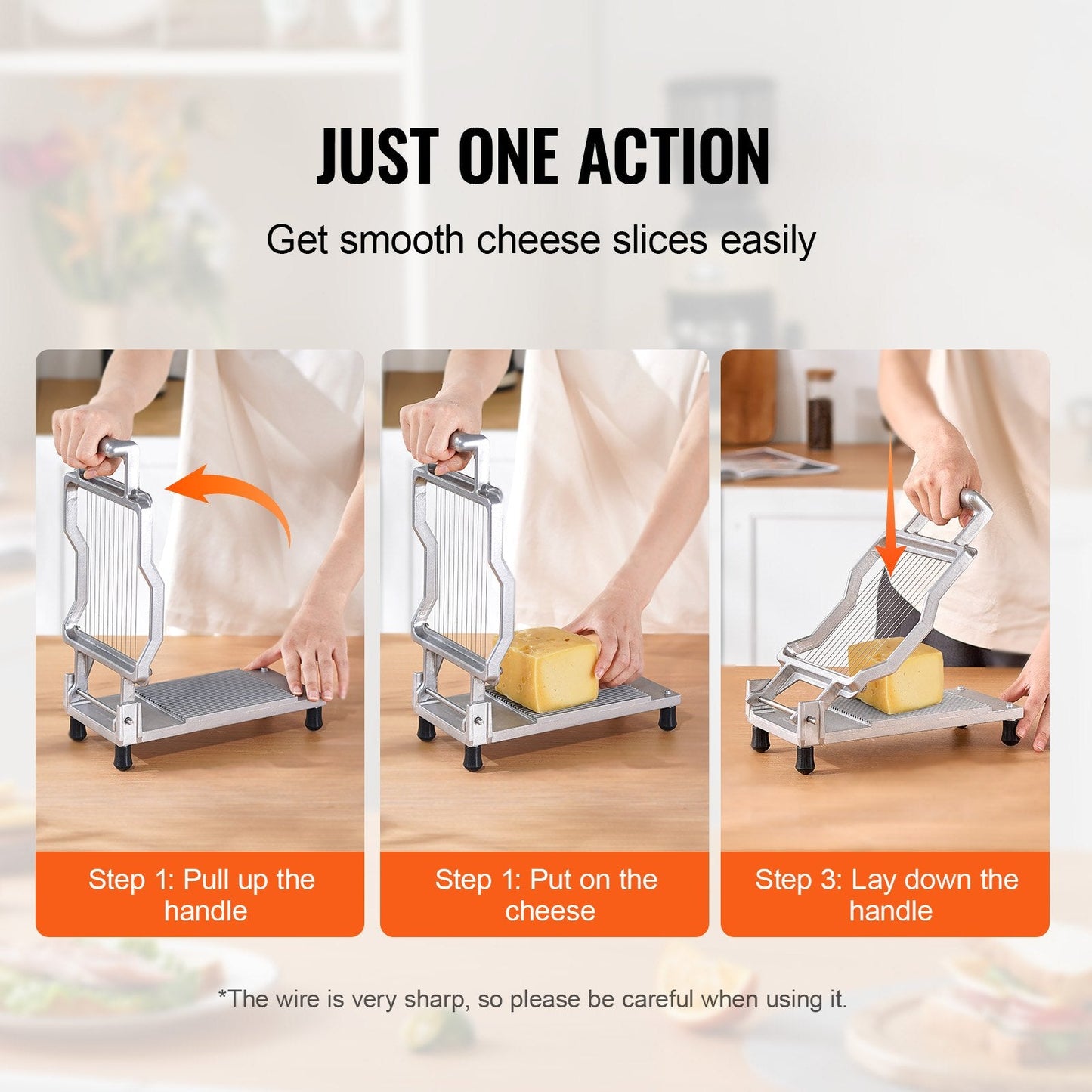 Dual-Thickness Cheese and Butter Slicer with 316 Stainless Steel Blades