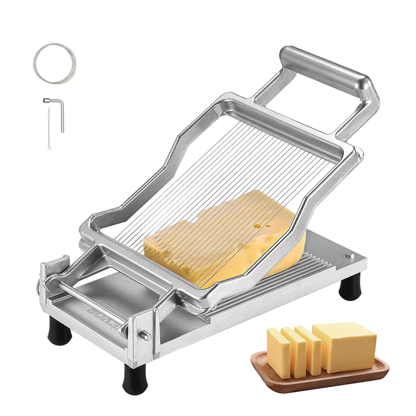 VEVOR Cheese Cutter with Wire Cheeser Butter Cutting 0.2" Thin Cheese Slicer