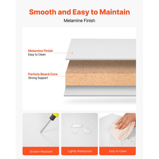 Melamine Shelves, 2 Piece, Wooden Cabinet Shelves Cut to Size for Closet System, Replacement Cabinet Shelf, Versatile Us