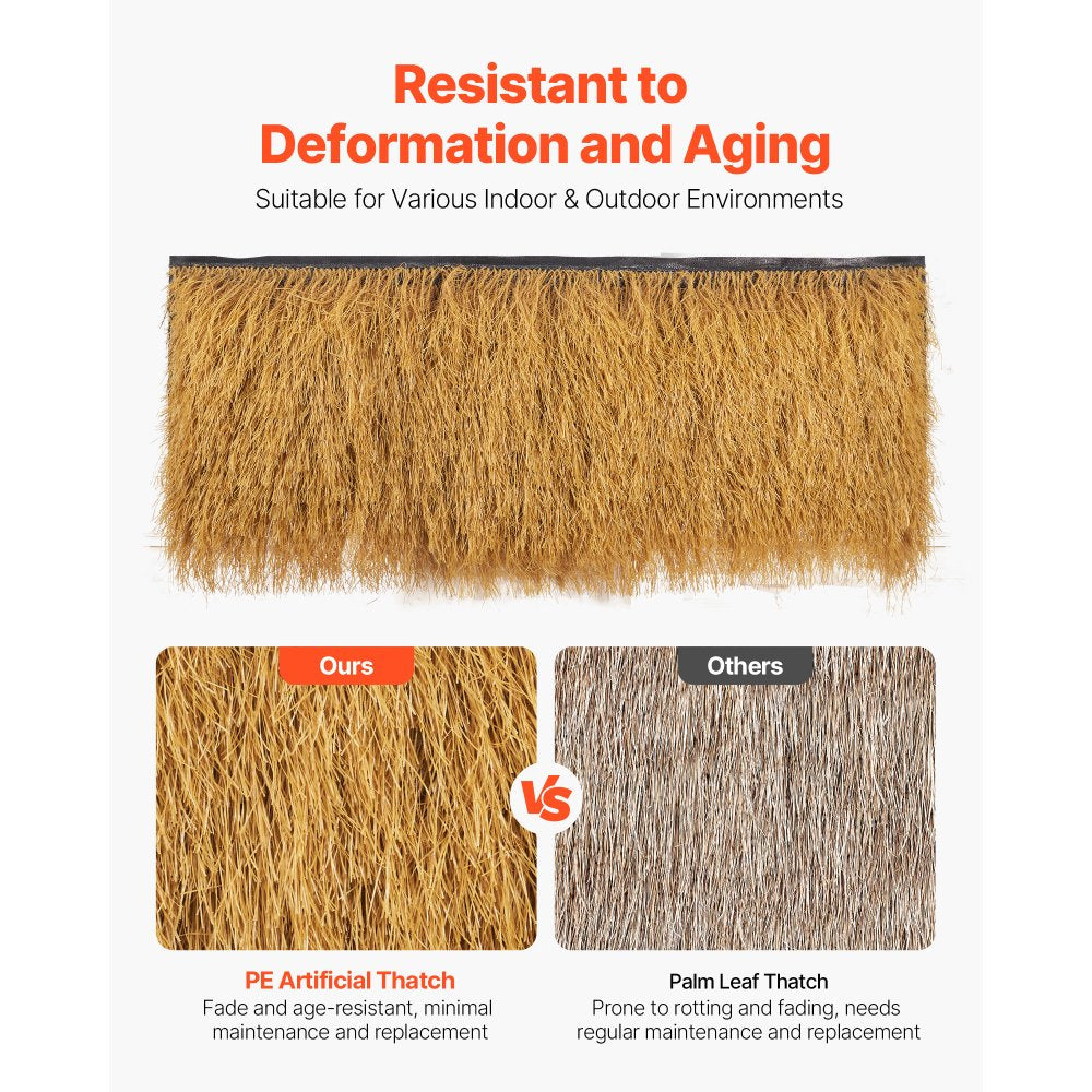 VEVOR Thatch Grass Roof Roll 0.5 x 6 m Tiki Hut Bar Skirt Roof Party Decor