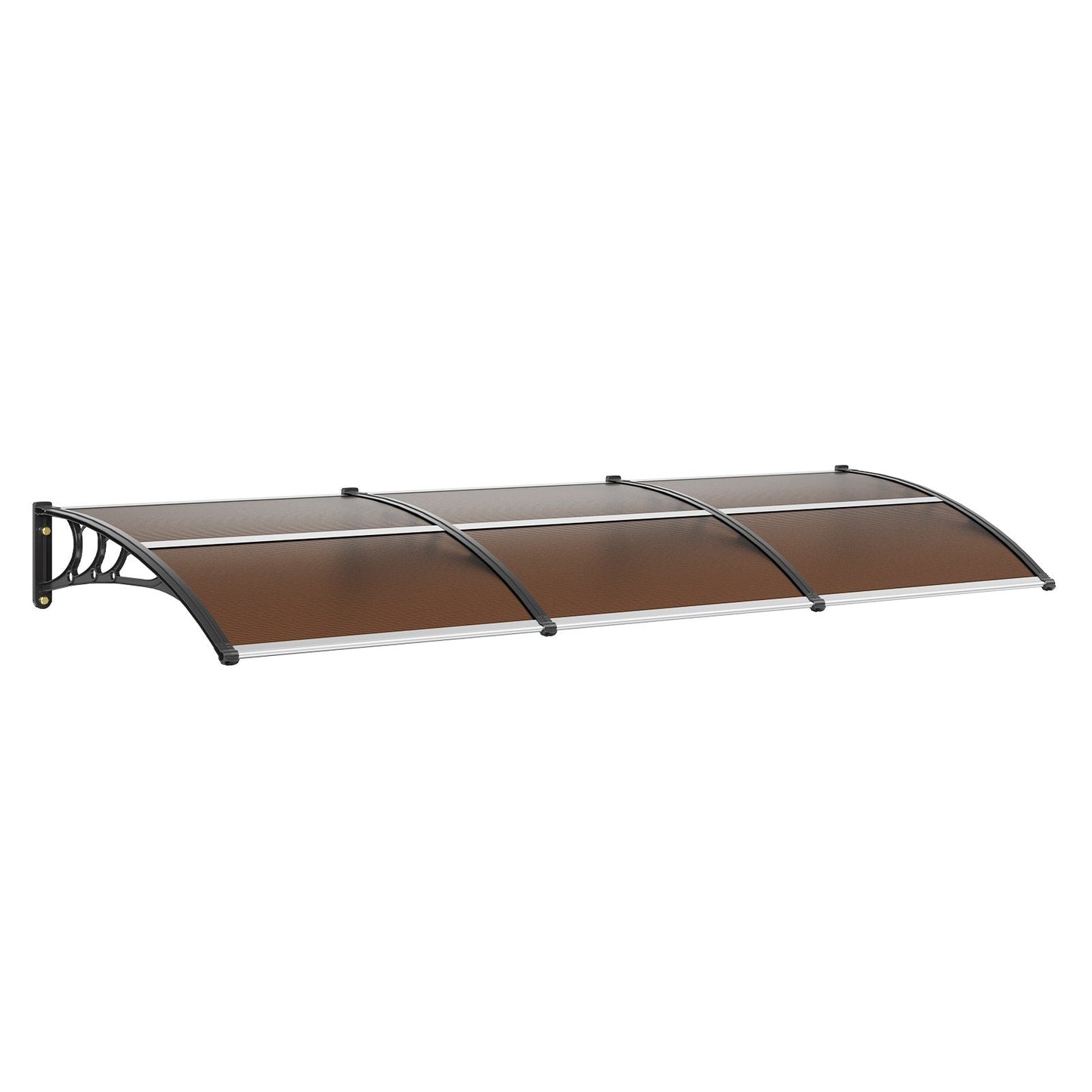 Polycarbonate Awning Canopy 0.97 x 2.98 m for Doors & Windows, UV & Rain Protection