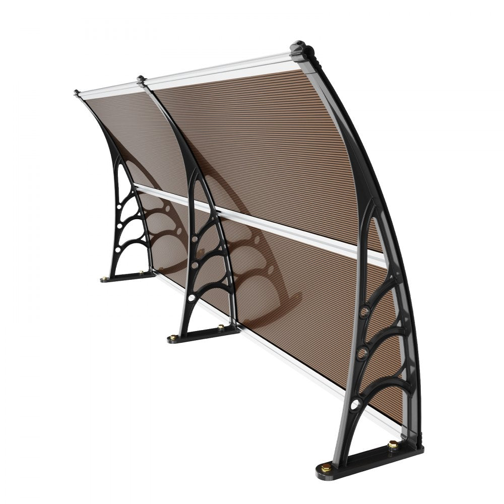 VEVOR Window Door Awning Canopy 965 x 1987 mm, UPF 50+ Polycarbonate Entry Door Outdoor Window Awning Exterior, Front Door Overhang Awning for Sun Shutter, UV, Rain, Snow Protection, Hollow Sheet