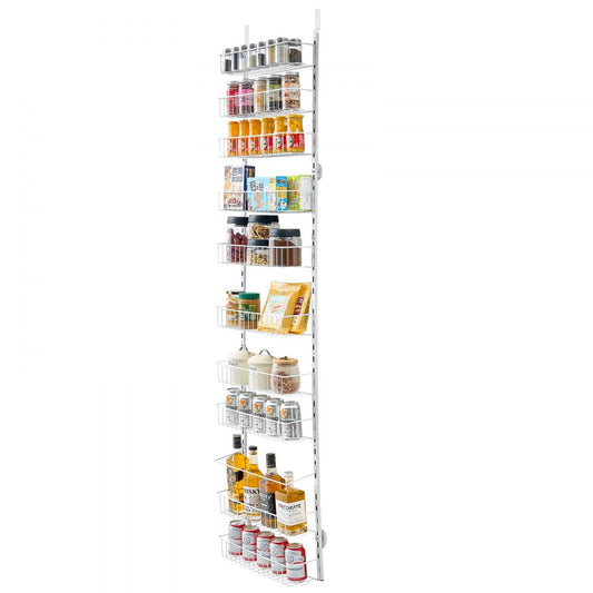 VEVOR 10-Tier Over the Door Pantry Organizer Hanging Storage Rack Adjustable