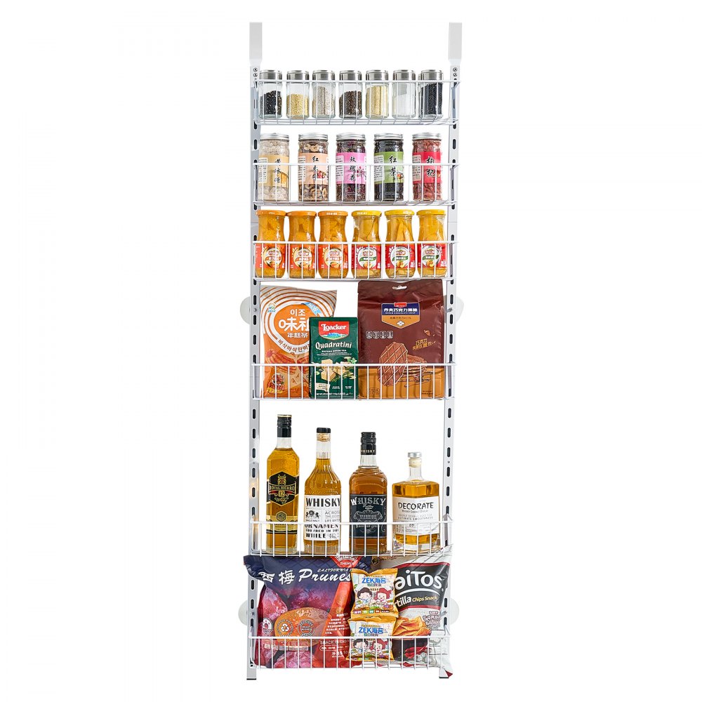 VEVOR 6-Tier Over the Door Pantry Organizer Hanging Storage Rack Adjustable