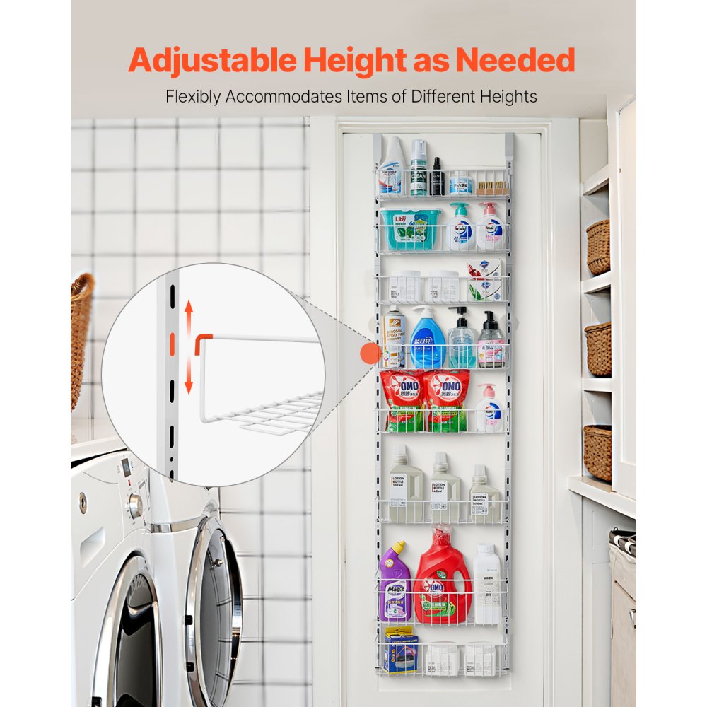 VEVOR 8-Tier Over the Door Pantry Organizer Hanging Storage Rack Adjustable