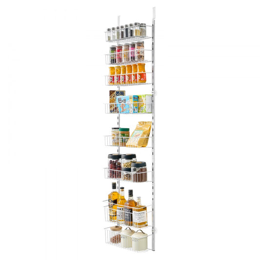 VEVOR 8-Tier Over the Door Pantry Organizer Hanging Storage Rack Adjustable