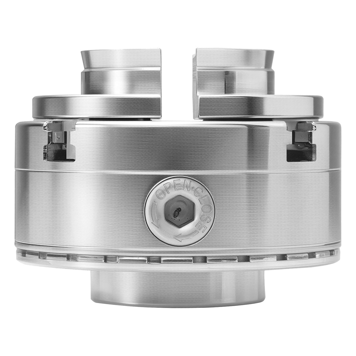 4 Inch Wood Lathe Chuck, 4-Jaw, Self-Centering Wood Turning Chuck Set with 1" x 8TPI Thread & Adapter, Round Jaws, Step Jaws, Thickened Nickel-Plated, High-Hardness Steel, for Woodworking Lathe