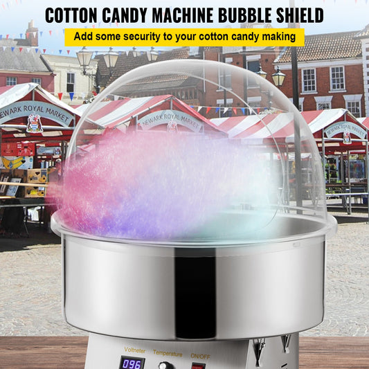 VEVOR Candy Machine Bubble Shield 20.5 Inch Clear Plastic Cotton Candy Cover for
