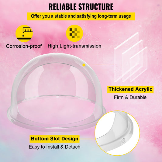 Clear Acrylic Candy Machine Cover with Serving Cut-Out, 53.5 cm Diameter