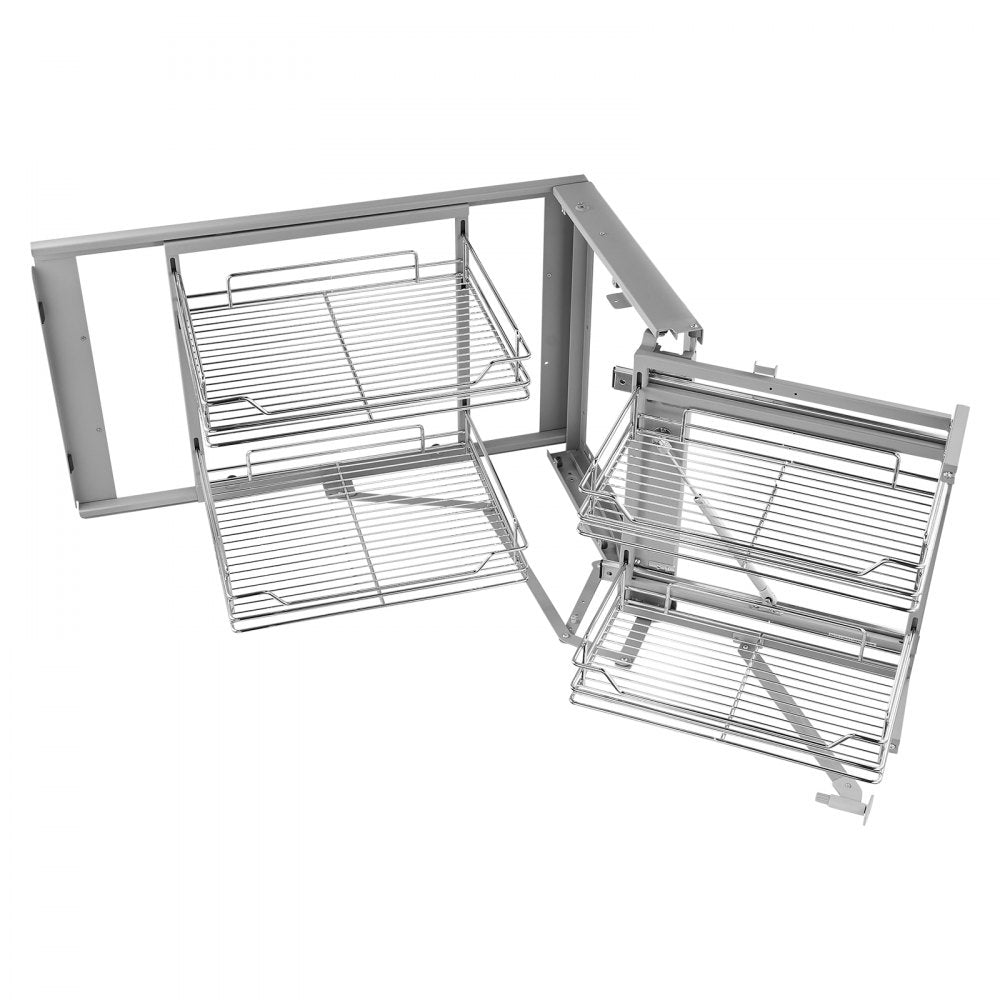 VEVOR 2 Tier Blind Corner Pull Out Organizer Chrome Kitchen Cabinet Basket